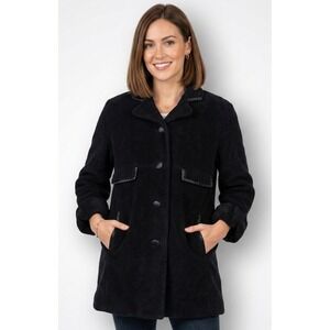 Vtg Livingston Bros San Fran 100% Cashmere Coat Black Mid-Century ILGWU  21"x33"